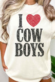 I LOVE COWBOYS WESTERN COUNTRY OVERSIZED TEE