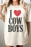 I LOVE COWBOYS WESTERN COUNTRY OVERSIZED TEE