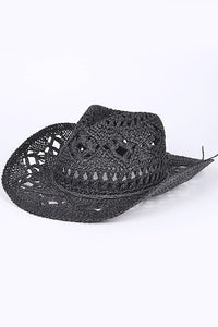 Crochet Straw Cowboy Hat