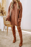 Women Knit Drop Shoulder Loose Fit Sweater Dress