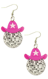Cowboy disco ball earrings