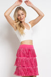 RHINESTONE SUEDE FRINGE SKIRT