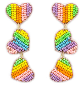 Rainbow seed bead earrings