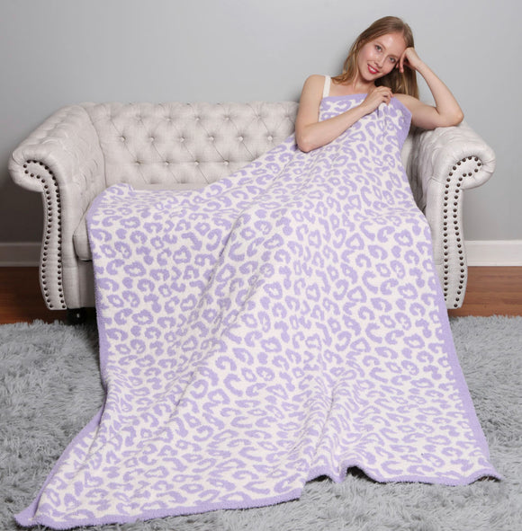 Lavender leopard blanket
