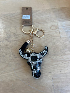 Cow skull keychain