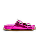 Stellar Rhinestone Buckle Slides in Fuschia