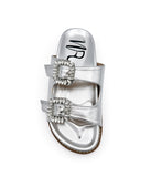 Stellar Rhinestone Buckle Slides in Silver