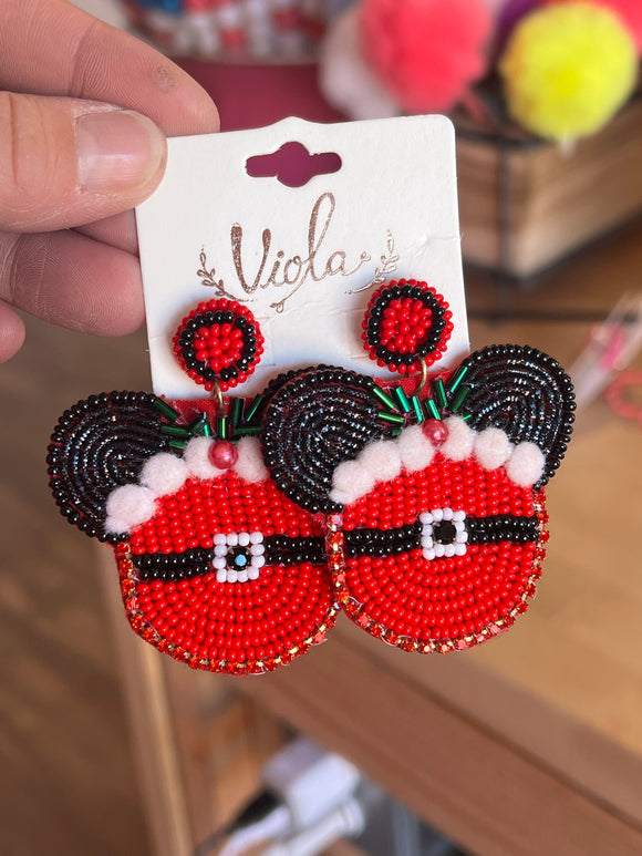 Mouse Christmas earrings