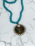 Upcycled Teal necklace