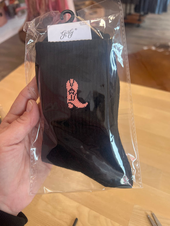 Black boot sock