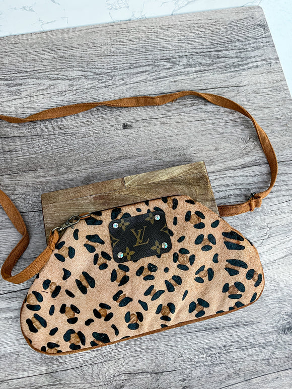 Upcycled wood top crossbody