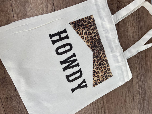 Howdy leopard tote