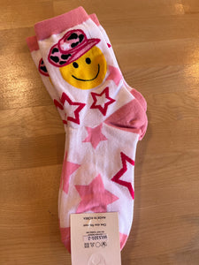 Western happy star sock
