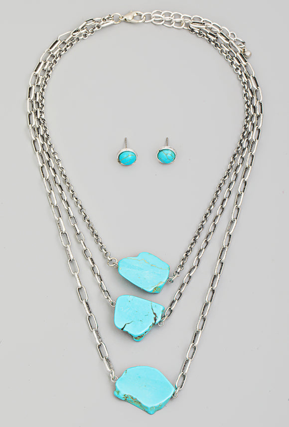 Turquoise stacked necklace